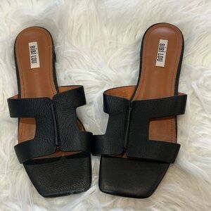 Bibi Lou Cutout Slide Sandal 39 Black EUC